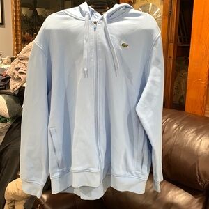 No tag great conditions Lacostemen’s long sleeve hooded with zip colorskyblue 3X